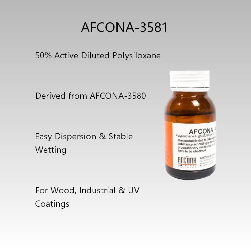 AFCONA-3581 Silicone Leveling Agent | 50% Active Diluted Version of AFCONA-3580 | Substrate Wetting | Water-Based Coatings
