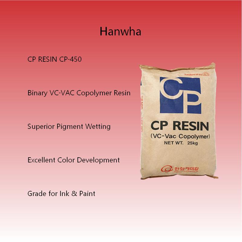Hanwha CP‑450 Binary VC‑VAC Copolymer Resin Good Pigment Wetting & Color‑development for Color Ink Paint