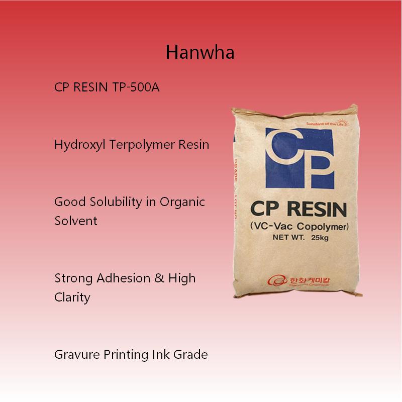 Hanwha TP‑500A Terpolymer Vinyl Chloride‑Vinyl Acetate Resin Hydroxyl Modified VC‑VAC Copolymer for Ink Coating Paint