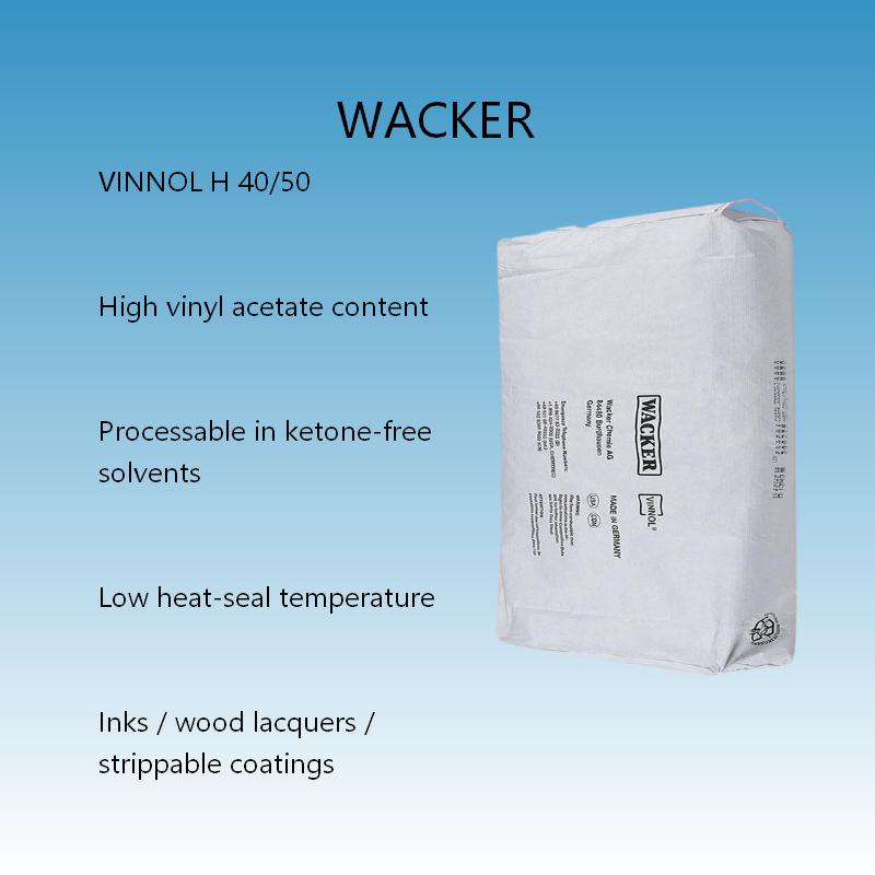 Wacker VINNOL H 40/50 VC/VAc Resin — High Vinyl Acetate VC/VAc Copolymer for Heat-Seal Coatings, Printing Inks and Wood Lacquers