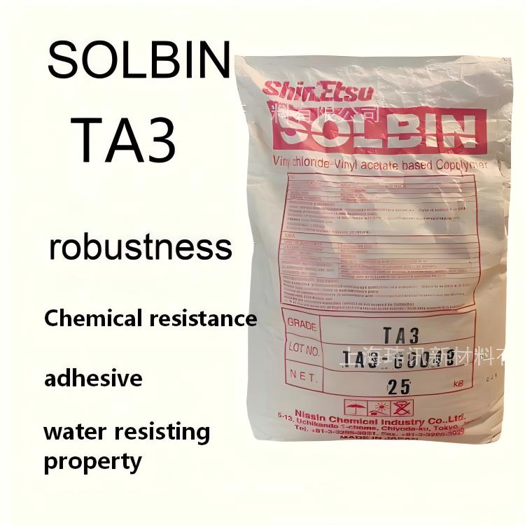 SOLBIN TA3 The sample of ternary chlorinated vinyl acetate resin SOLBIN TA3 starts from 500 grams. Larger orders enjoy better prices. Resistant to chemicals