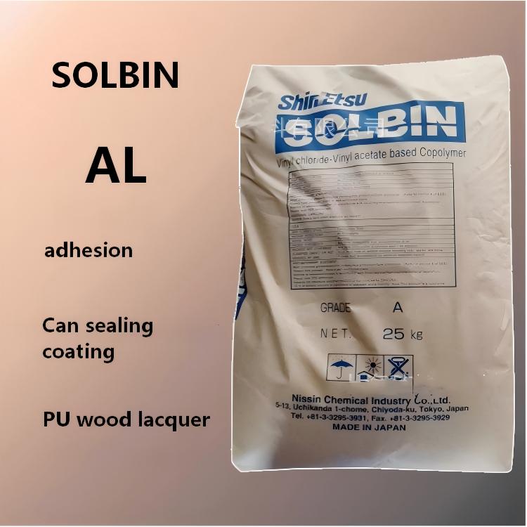 SOLBIN AL Hydroxyl ternary chlorinated vinyl acetate resin AL flexible adhesion can sealing coating pu wood paint